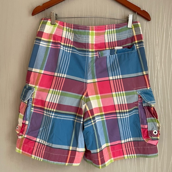 Abercrombie & Fitch Plaid Multicolor Board Swim Short Trunks Cargo Pockets - Picture 4 of 7